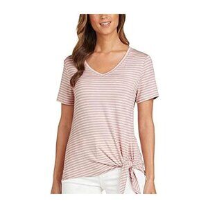 Matty M Womens Side Tie Tee (Dusty Petal, Large)